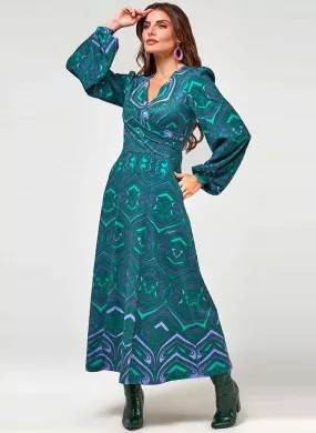 Vestido Estampado Intuição com Bolsos - Foto 1