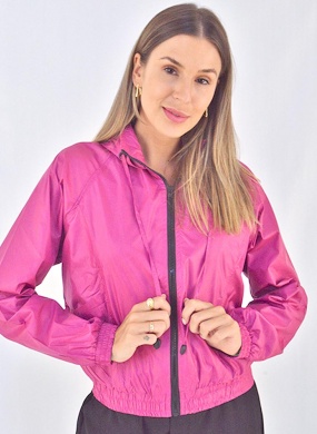 Jaqueta Bomber Corta Vento Declari Pink - Foto 1