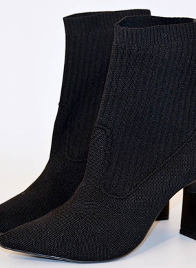 Bota Knit Cano M�dio Giulia Domna Preta - Foto 1