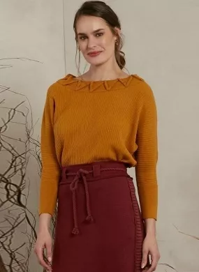 Blusa Canelada em Malha Haes Ocre - Foto 2