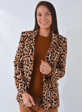 Blazer Animal Print Sem Fechamento Donna Ritz  - Foto 1