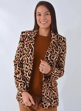 Blazer Animal Print Sem Fechamento Donna Ritz  - Foto 1