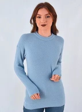 Blusa Biamar com Mangas Cava Quadrada Cor Azul Claro  - Foto 1