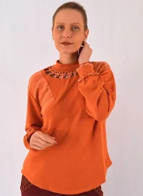Blusa Com Detalhe no Busto Cor Terra Fértil Haes  - Foto 1