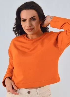 Blusa Pull Moletom Cor Terracota Cantão - Foto 1