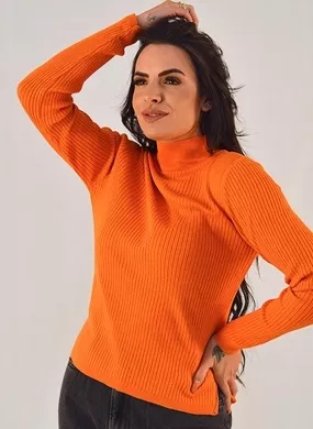 Blusa Tricô Laranja Tricot Nacional Promo - Foto 1