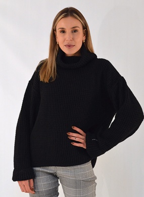 Blusa Biamar Gola Alta Cor Preta - Foto 1