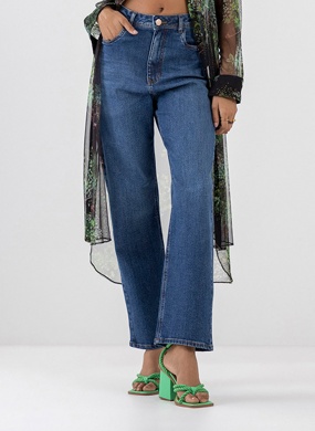 Cal�a Jeans Reta Slim Super Alta Cropped Lez a Lez  - Foto 1