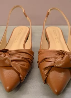 Slingback Couro Cor Whisky Cecconello - Foto 3