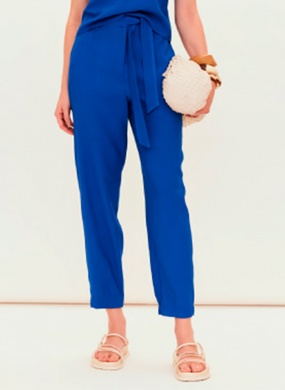 Cal�a Viscose Recorte Lateral Azul Oceano Lucidez  - Foto 1