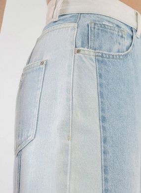 Cal�a Jeans Wide Leg Super Alta Com Recortes Duo Lez a Lez  - Foto 2