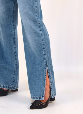 Cal�a Jeans Agata Wide Leg Flor de Lis - Foto 1