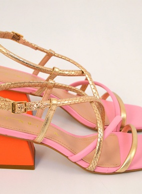 Sand�lia Couro Multicolor  Tabita - Foto 3