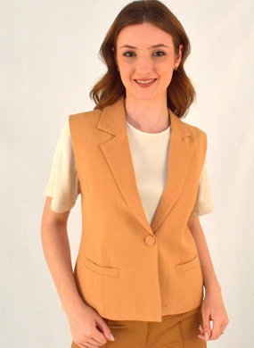 Colete Alfaiataria Cor Cru Mx Fashion - Foto 1