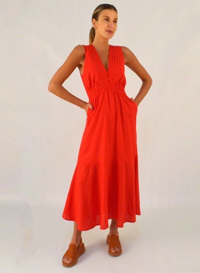 Vestido Longo Aguap Cor Vermelho Haes - Foto 1