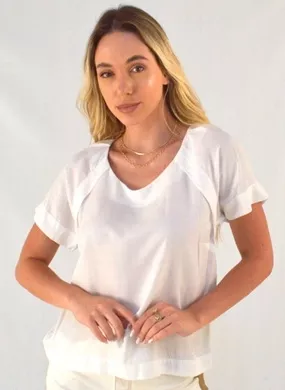 Blusa Gatos e Atos em Viscose Sarjada Off White - Foto 1