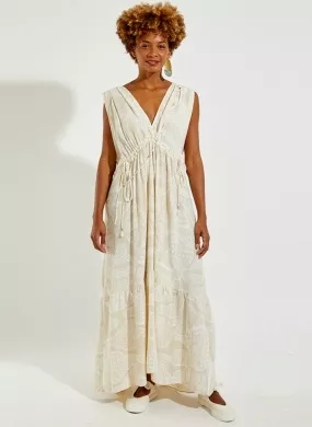 Vestido Midi Sem Manga Estampa Lumiere Cantão  - Foto 4