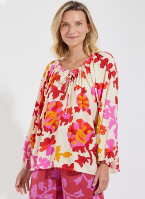 Blusa Bata Estampada Casablanca Cant�o - Foto 1