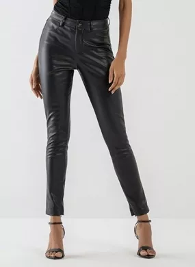 Calça Skinny Em PU Preta Lez a Lez - Foto 4