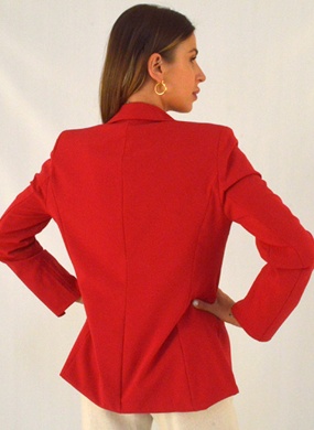 Blazer Sem Fechamento Donna Ritz Cor Rubi - Foto 3