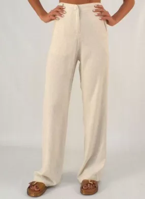 Calça Linho Wide Leg Vanilla Alpelo - Foto 1