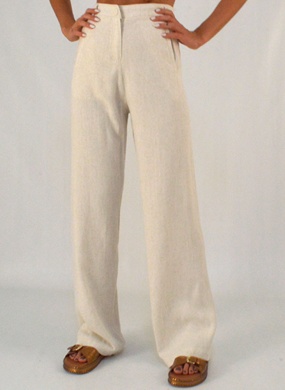 Cal�a Linho Wide Leg Vanilla Alpelo - Foto 2