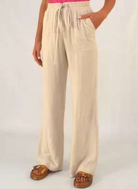 Calça Viscolinho Wide Leg Natural Alpelo - Foto 1