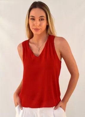 Blusa Regata Vermelho Donna Ritz - Foto 1