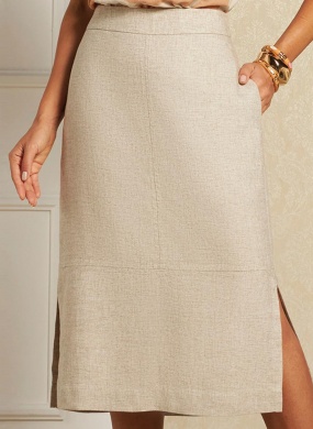 Saia Midi Modal Linen Gatos e Atos Cor Linho - Foto 1