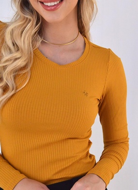 Blusa Viscolycra Canelada Flor de Lis Paprica - Foto 2