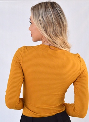 Blusa Viscolycra Canelada Flor de Lis Paprica - Foto 3