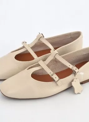 Sapatilha Couro Floater Lia Line Cor Off White - Foto 1