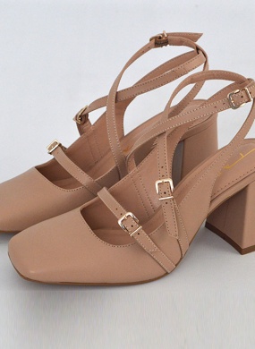 Slingback Couro Creme Tabita - Foto 2