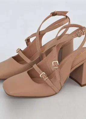 Slingback Couro Creme Tabita - Foto 2