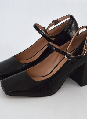 Slingback Couro Verniz Preto Tabita - Foto 1