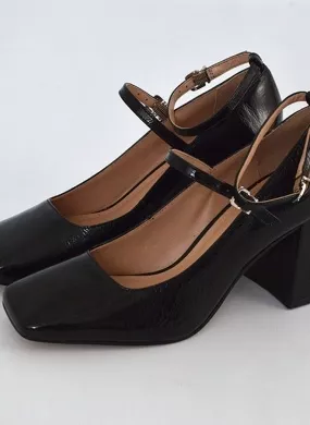 Slingback Couro Verniz Preto Tabita - Foto 1