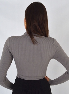 Blusa Canelada Cinza Bana Bana - Foto 3