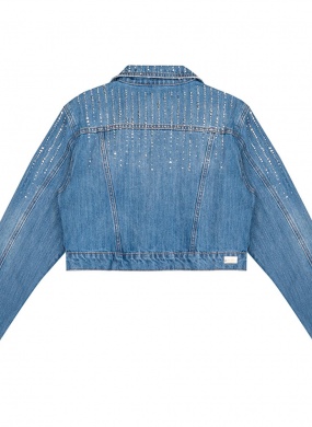 Jaqueta Jeans Cropped com Strass Lez a Lez  - Foto 2