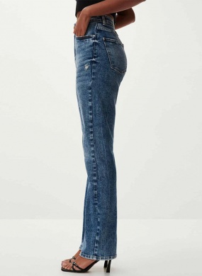 Cal�a Jeans Reta Slim Com Cintura Super Alta Lez a Lez  - Foto 2