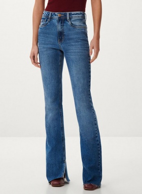 Cal�a Jeans Flare Super Alta Com Abertura Barra Lez a Lez  - Foto 1