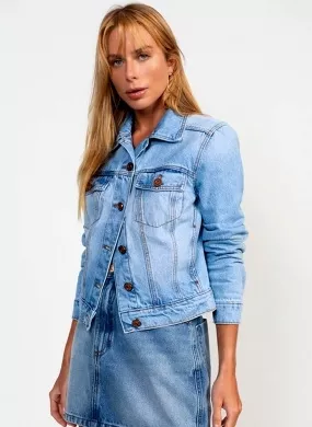 Jaqueta Trucker Jeans Manga Longa Flor De Lis - Foto 2