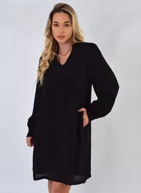 Vestido Curto Viscose Shantung Cor Preta Gatos e Atos - Foto 1