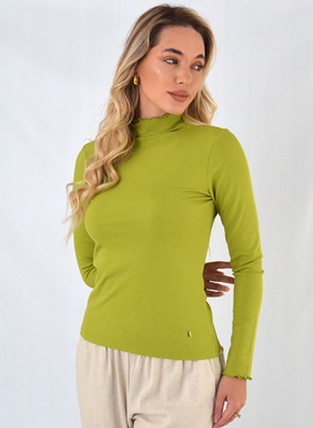 Blusa Canelada De Viscose Verde Gatos e Atos - Foto 1