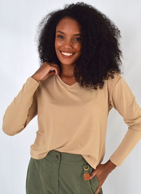 Blusa Viscose Cor Areia Declari - Foto 1