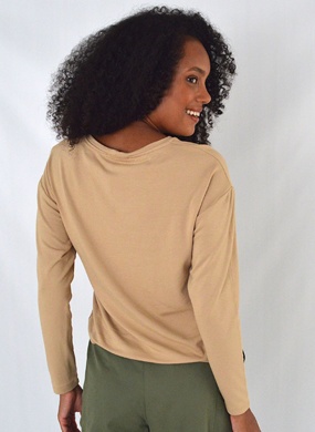 Blusa Viscose Cor Areia Declari - Foto 2
