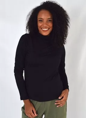 Blusa Gola Alta Cor Preta Declari - Foto 2