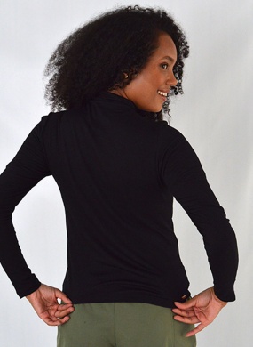 Blusa Gola Alta Cor Preta Declari - Foto 3