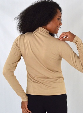 Blusa Gola Alta Cor Areia Declari - Foto 3