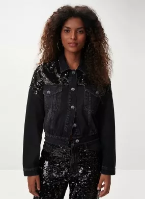 Jaqueta Jeans Preta com Paetês Lez a Lez  - Foto 2
