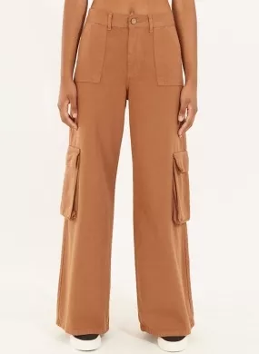 Calça Sarja Cargo Marrom Chocolate Cantão - Foto 1